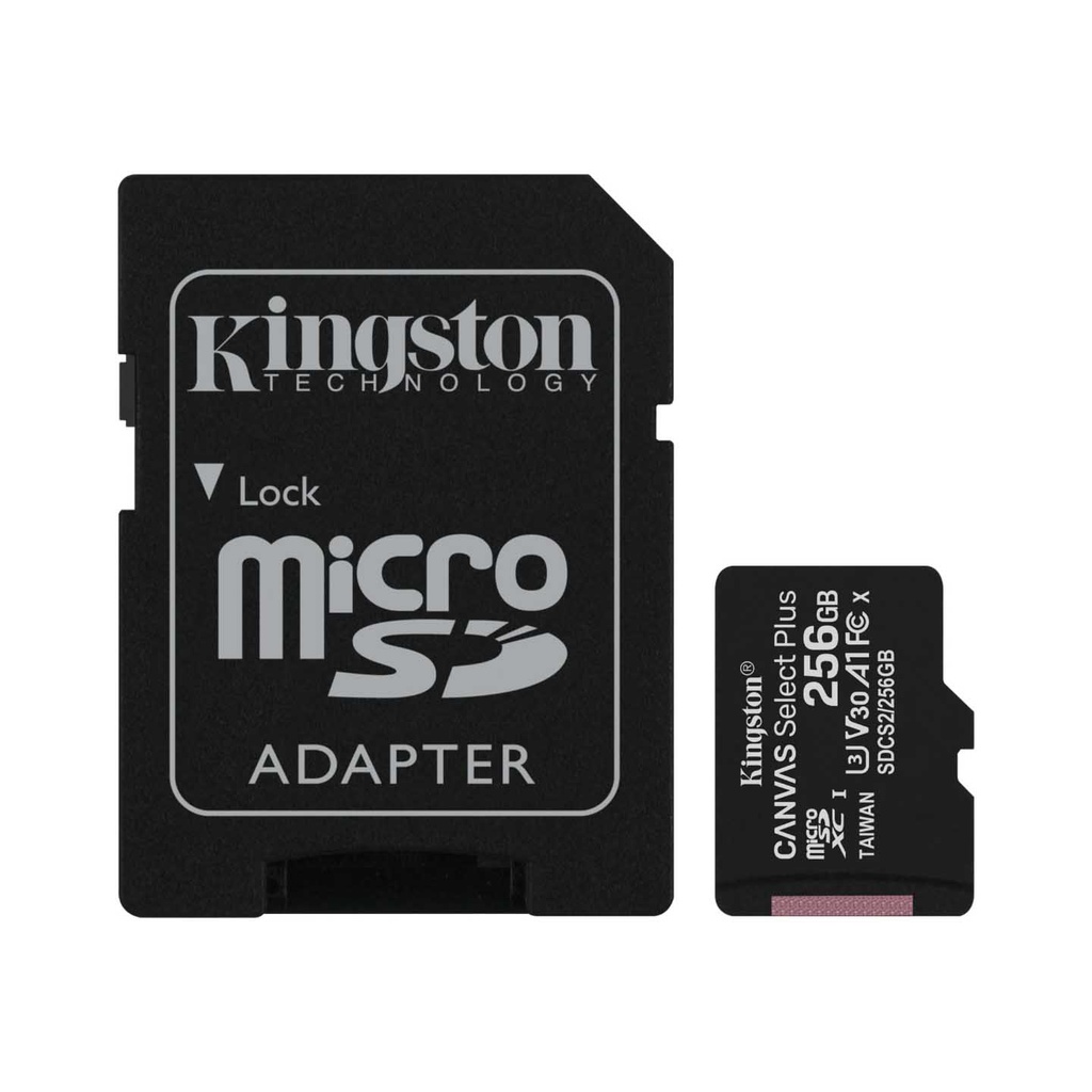 Memoria Kingston Micro Sd 256gb Canvas Select Plus Class 10 Con Adaptador Ideal Celulare