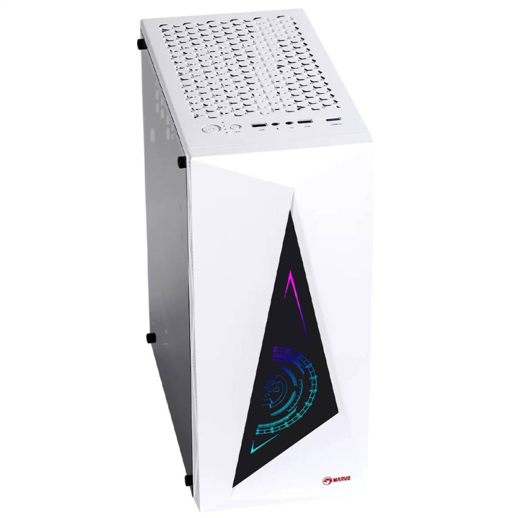 Case Gaming Marvo Ca-119 White Temp. Glass Usb3.0 2usb2.0 1aud. Mt