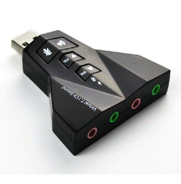 Tarjeta De Sonido Externa USB 7.1 Channel con regulador de Volumen USB 2.0