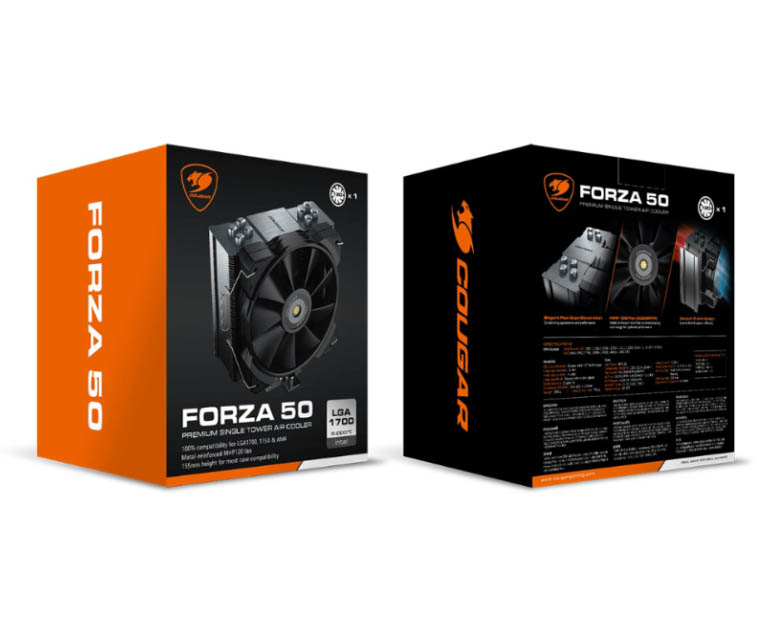 CPU COOLER Cougar Forza 50 Enfriamiento por aire 1 fan LGA1700 AM4/AM5