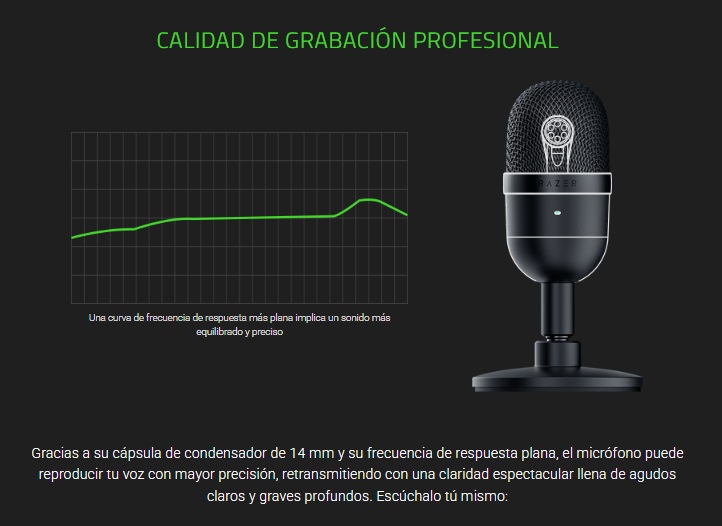 Microfono Razer Seiren Mini Certificado para Streaming Supercardioide Ultrapreciso USB PN RZ19-03450100-R3U1 Black