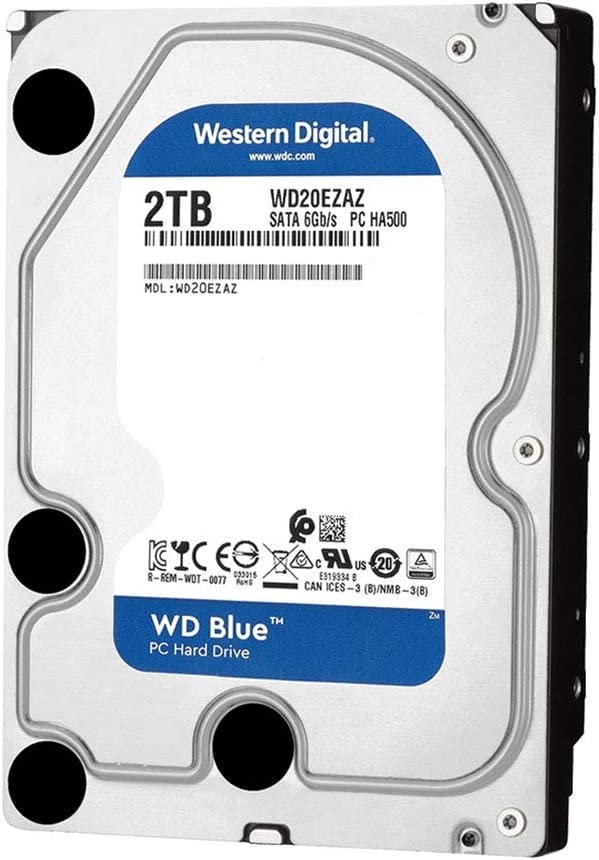 Disco Duro Interno 2tb WD Serie Blue ata-600mbps 5400rpm 3.5inc  WD20EZAZ