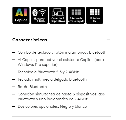 Teclado + mouse Genius Slimstar 8230 Negro Bluetooth  - Wireless USB