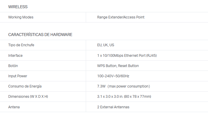 Wireless Repetidor AC1200 TP-LINK RE305 Dual Band 2 Antenas Mesh Wallplug RJ45