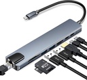 Adaptador Gazal USB Tipo C A HDTV 8 EN 1 2xUSB3.2/2USB-C/1-HDMI/1xSD/1MicroSD/1xRJ45/ 0171407