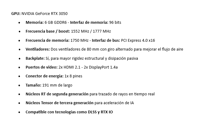 Tarjeta De Video GIGABYTE RTX-3050 Windforce OC 6G GDDR6 96bit GV-N3050WF2OC-6GD