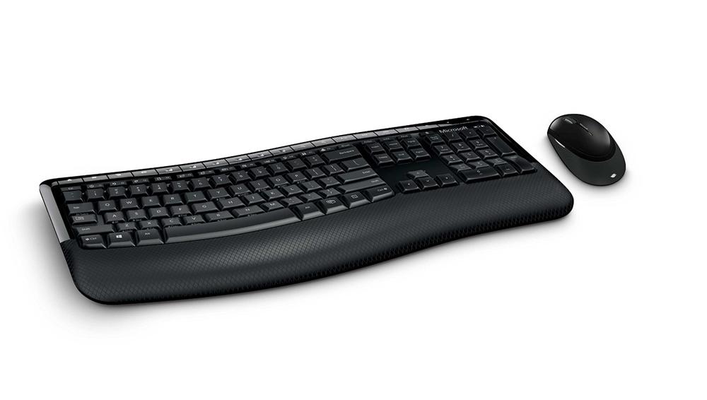 Combo Teclado + Mouse Microsoft Wireless Confort 5050 Desktop Ergonomico Black Spanish