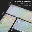 Teclado Gaming Redragon Horus TKL Blanco Mecanico Wireless Switch Red K621W-RGB SP-RED