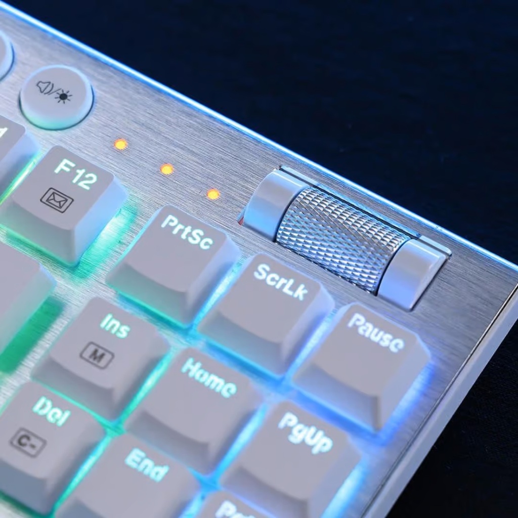 Teclado Gaming Redragon Horus TKL Blanco Mecanico Wireless Switch Red K621W-RGB SP-RED