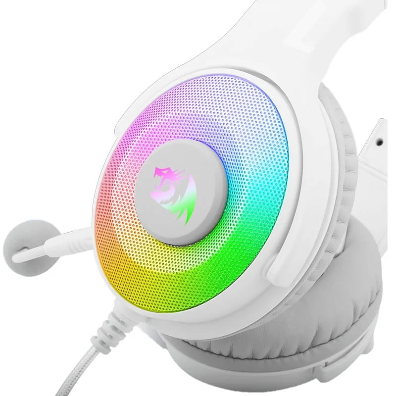 Audifono Gaming Redragon Pandora2 H350W-RGB1 White Stereo con adaptador de 1 a 2 3.5mm