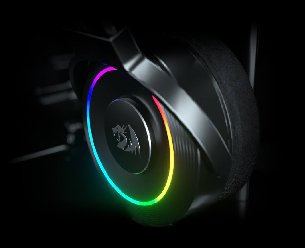 Audifono Gaming Redragon Lamia2 H320RGB-1 USB Black con sonido envolvente virtual 7.1 e iluminación RGB