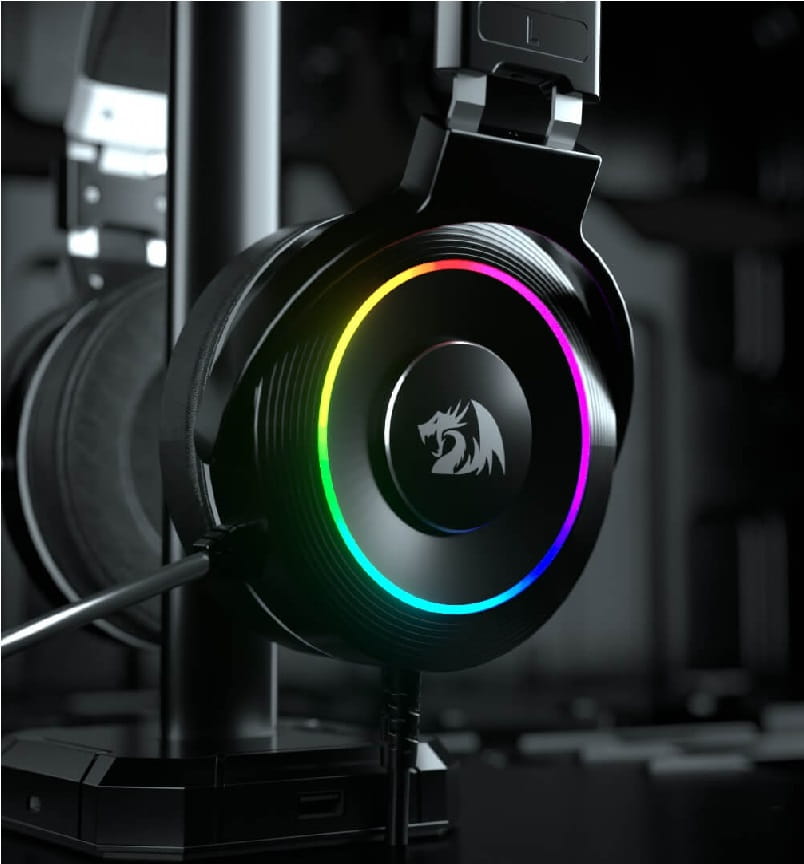 Audifono Gaming Redragon Lamia2 H320RGB-1 USB Black con sonido envolvente virtual 7.1 e iluminación RGB