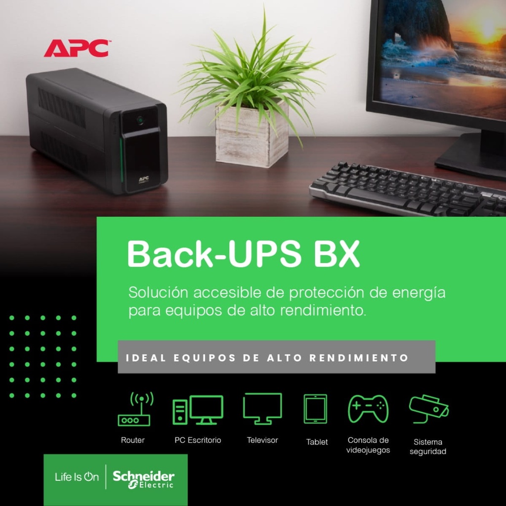 UPS APC BVX700LU-LM INTERACTIVO EASY UPS 700va/360w 4 TOMAS + 1USB