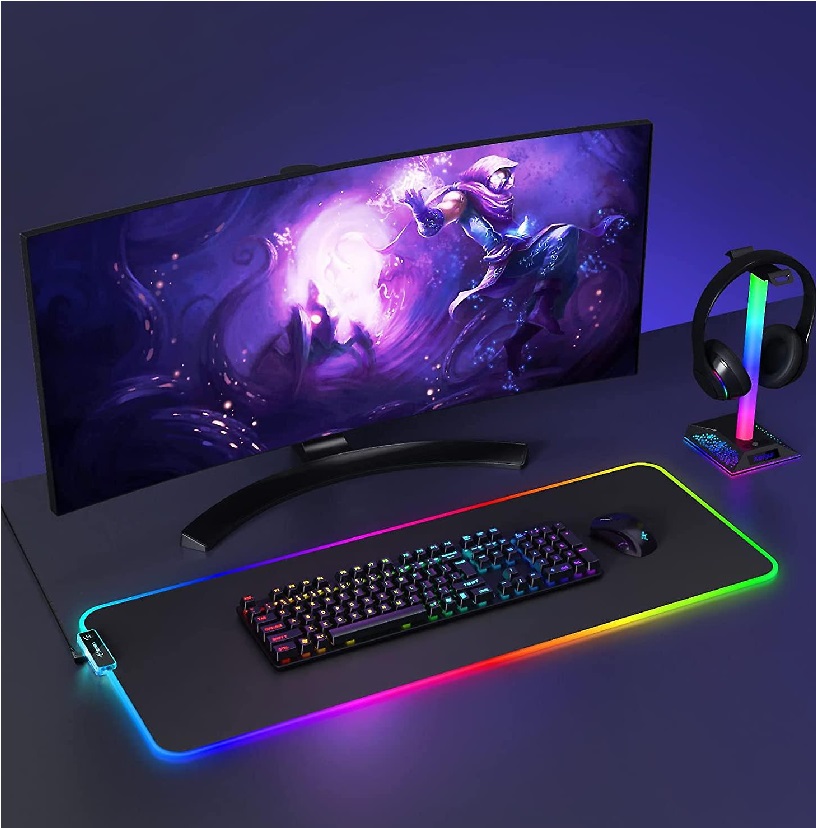 Mouse Pad Gamer XTRIKE ME MP-606 RGB Backlight/Cable USB de 1.5mtrs/Tamaño 800x300x3mm/Superficie antideslizante
