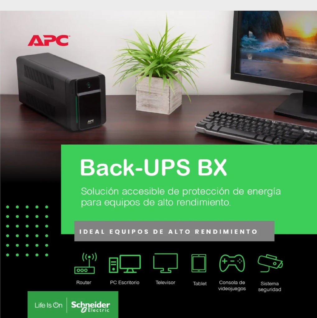 UPS APC BVX900L-LM INTERACTIVO EASY UPS 900va/480w 6 TOMAS 120V