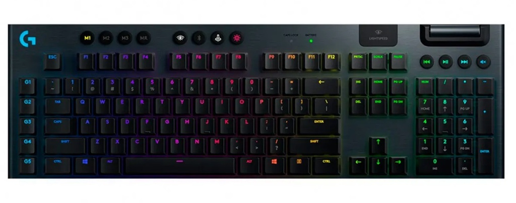 Teclado Logitech Gaming G915 Wireless Rgb Lightspeed For Gaming Negro 920-008902