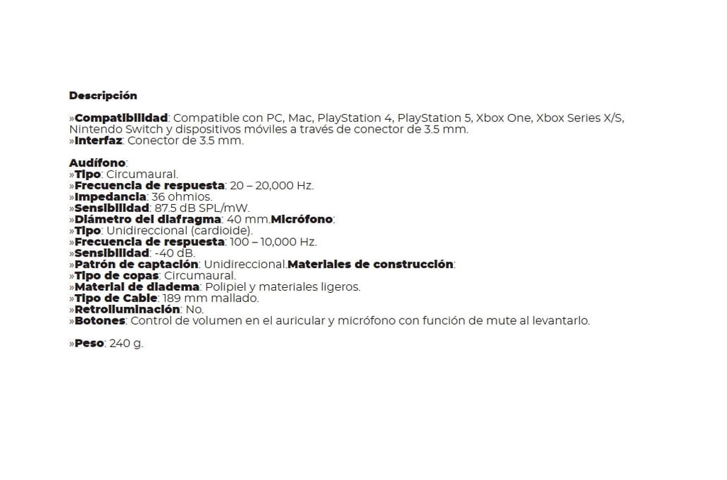 Audifono Logitech G335 Gaming stereo PC, PS4-5 XBOX,  MOVIL Blanco Wired 981-001017