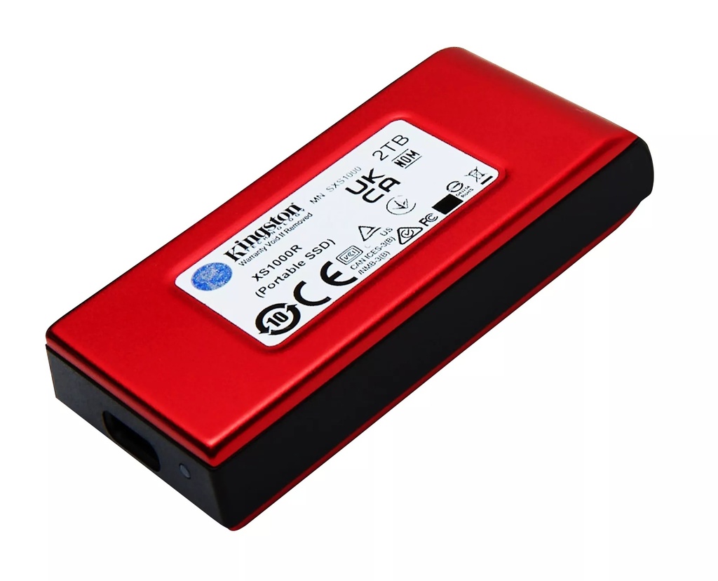 SSD Kingston Externo XS1000R 2Tb Rojo Usb Type C / USB 3,2 Gen 2 1050 MB/s lectura y 1000 MB/s escritura SXS1000R/2000G