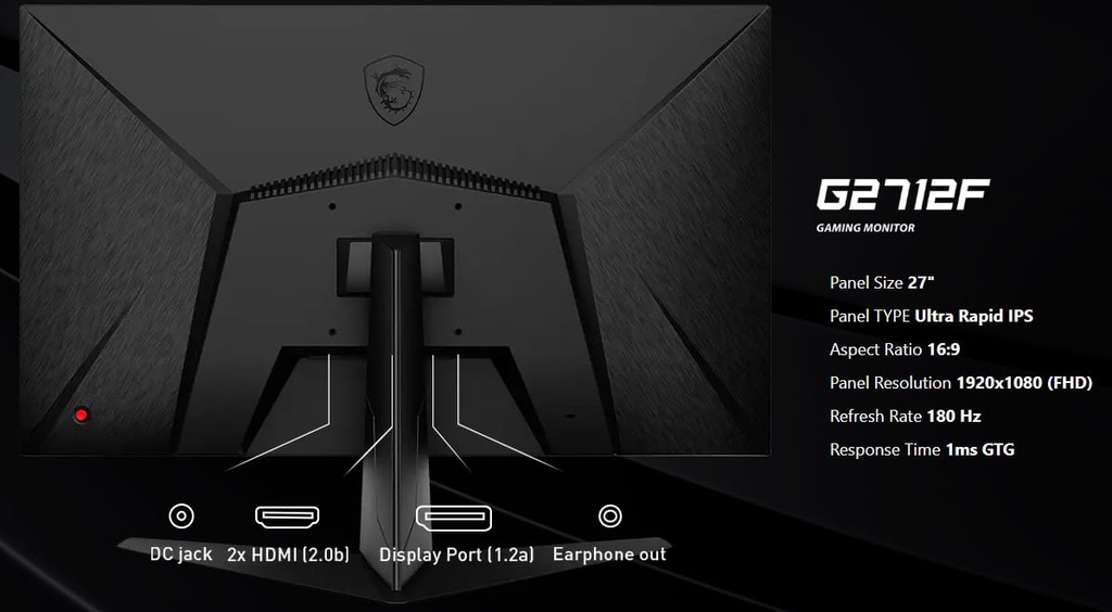 Monitor MSI MAG G2712F 27" 1920x1080 FHD IPS Led 180Hz 1ms