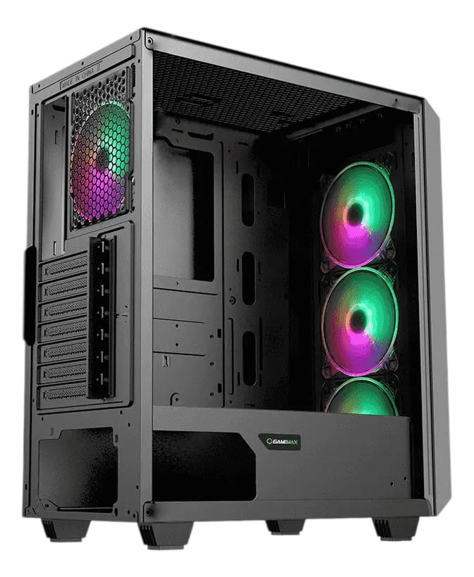 Case Gaming Gamemax REVOLT /1*USB 3.0/1*USB 2.0/2*HDD/2*SSD/CHASIS NEGRO ATX/4*VENTILADORES INTERNOS/VIDRIO TEMPLADO/SIN FUENTE