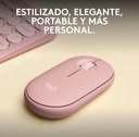 Mouse Logitech wireles M350S Pebble Mouse 2 Pink Wireless RF - BT 4000DPI 910-007048