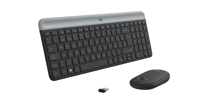 TECLADO-MOUSE COMBO LOGITECH MK470 GRAFITO SLIM WIRELESS USB PLUG AND PLAY 920-009266