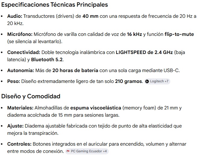 Audifono Logitech G321 Gaming LighSpeed Wireless & Bluetooth Stereo Negro 981-001562