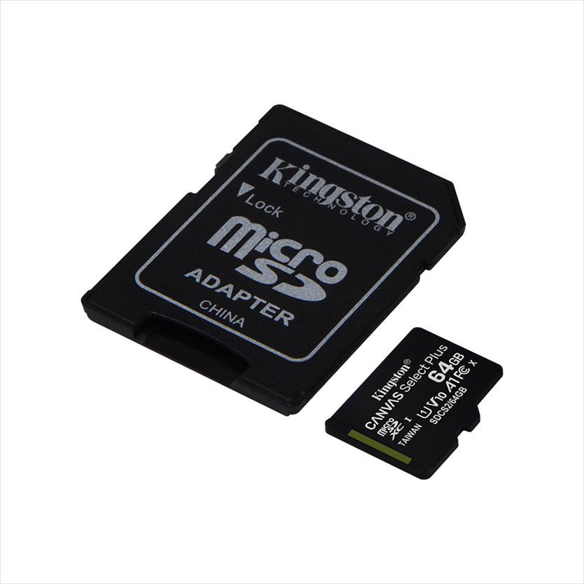 Memoria Kingston Micro Sd 64gb Canvas Select Plus Class 10 100mb Con Adaptador Ideal Celulare