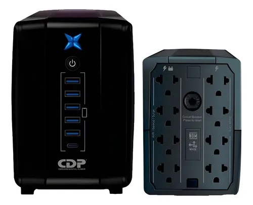 UPS CDP R-UPR1008 Interactivo 1000va/500W - 8 tomas-5 puertos usb tipo A y 1 usb tipo C 120v