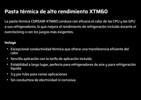 Pasta Termica CORSAIR para CPU XTM60 3Gr High Performance