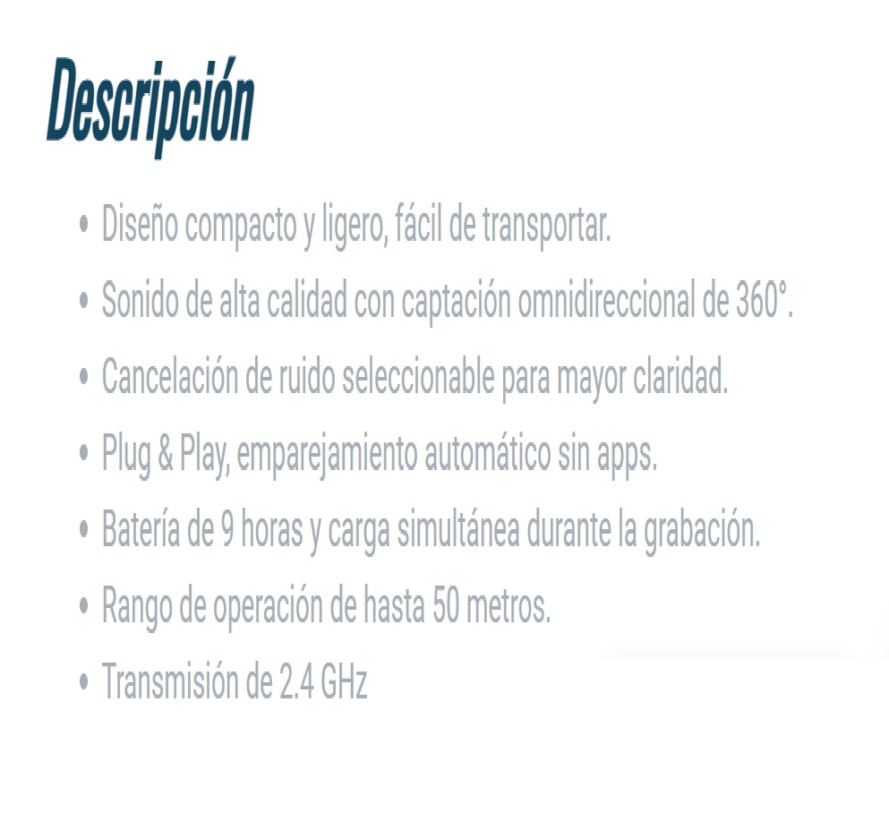 Microfono para Celular - Microfono doble wireless Lavalier con entrada tipo C