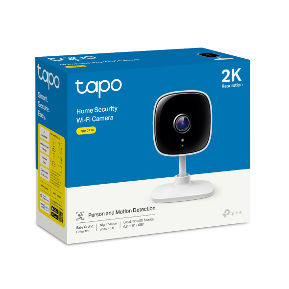 CAMARA TP-LINK TAPO C110 FIJA INT 3MP VIS. NOCT. IR WI-FI AUDIO BIDIRECIONAL MICROSD 512GB