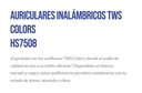 Audífono + micrófono UnnoTekno HS7508WT colors earbuds inalambricos TWS blanco