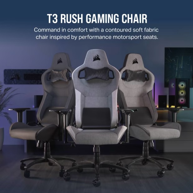 Silla Gamer Corsair T3 Rush Grey/Charcoal