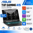NOTEBOOK ASUS TUF GAMING A15 R7-170 3.2GHZ-16GB-512GB SSD-RTX3050 4GB-BLACK-15.6"FHD-W11+MOUS+MOCHIL