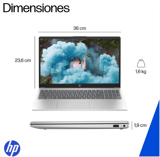 Notebook HP AMD R7-7730U 2.0GHZ-16GB-512GB SSD-SILVER-15.6"FHD-W11