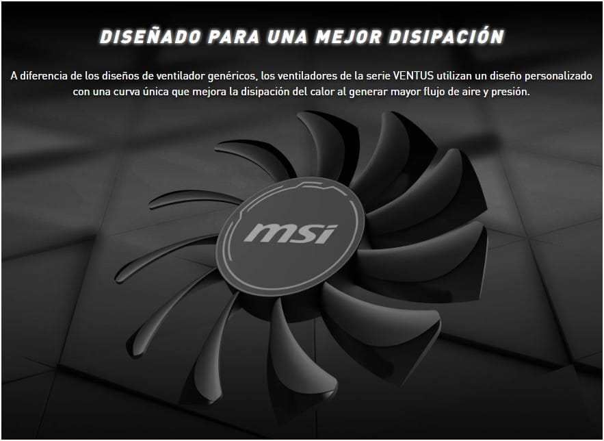 TARJETA DE VIDEO MSI GEFORCE RTX 3050 VENTUS 2X 6GB GDDR6 96bit HDMI DP PCIe 4.0 2VENT 912-V812-201
