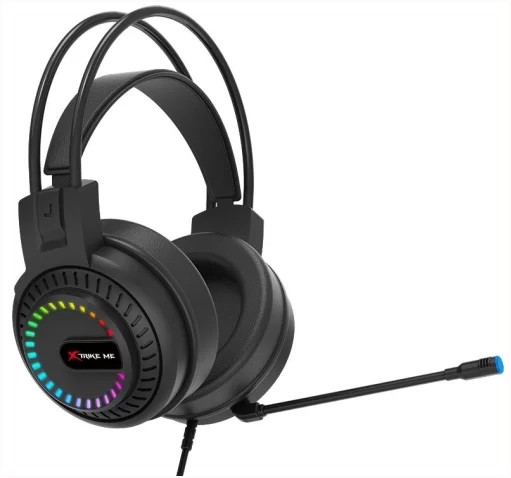 Audífonos Xtrike-Me HP-318 Estéreo con Micrófono, RGB, USB + Jack 3.5mm, Cable 1.8m Negro