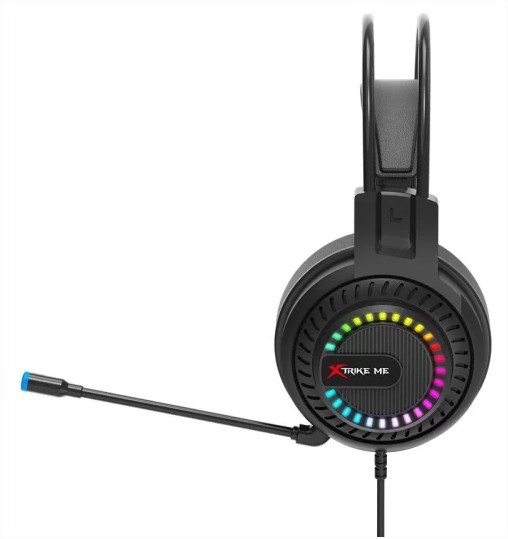 Audífonos Xtrike-Me HP-318 Estéreo con Micrófono, RGB, USB + Jack 3.5mm, Cable 1.8m Negro