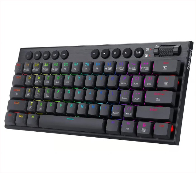 TECLADO GAMING REDRAGON HORUS MINI PRO K632RGB-PRO RED RGB 60% SWITCH RED 2.4GHZ/BT/USB-C