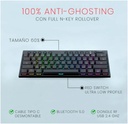 TECLADO GAMING REDRAGON HORUS MINI PRO K632RGB-PRO RED RGB 60% SWITCH RED 2.4GHZ/BT/USB-C