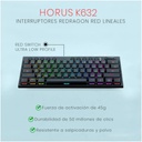 TECLADO GAMING REDRAGON HORUS MINI PRO K632RGB-PRO RED RGB 60% SWITCH RED 2.4GHZ/BT/USB-C