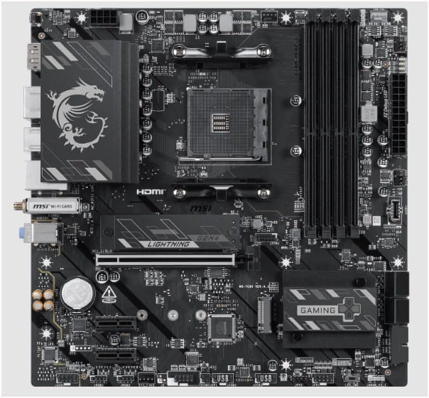MAINBOARD MSI B550M GAMING PLUS WIFI6E AM4 DDR4 4 SLOTS PCIe 4.0 HDMI mATX