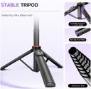 Estabilizador Gimbal con seguimiento facial IA inteligente antivibración C22 barra de aleación de aluminio de 1338 mm trípode palo selfie con interfaz de 1/4