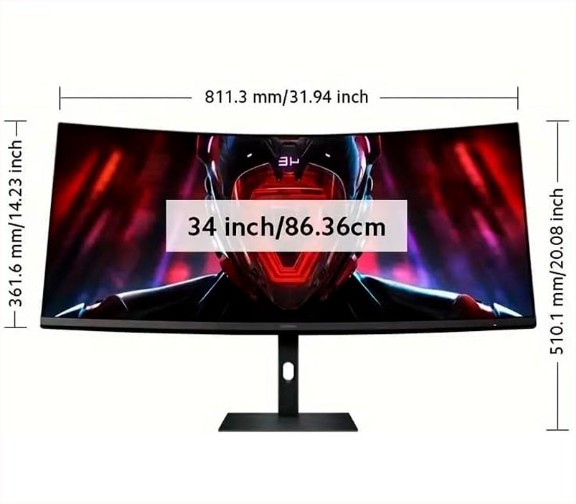 Monitor Xiaomi 34 G34WQi CURVO WQHD 3440x1440 180Hz 1ms FreeSync premiun 100% sRGB Black