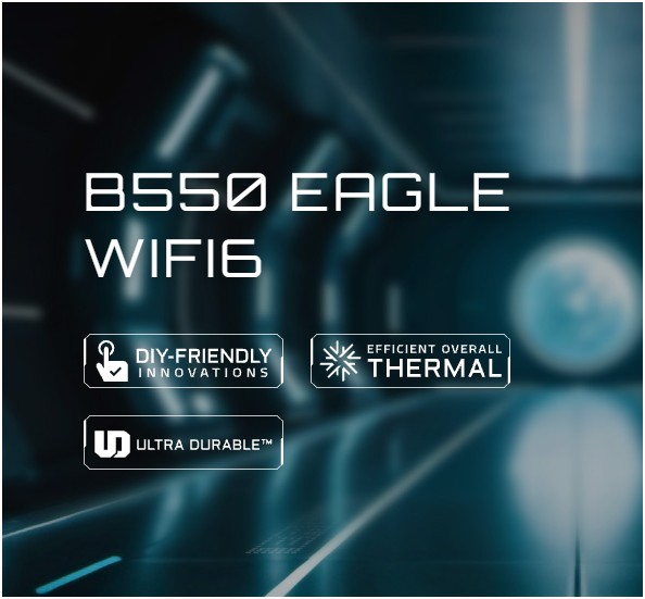 Tarjeta Madre Gigabyte B550 Eagle WIFI6 AMD AM4 4 slots DDR4  HDMI 10/100/1000 Wifi 2xM.2