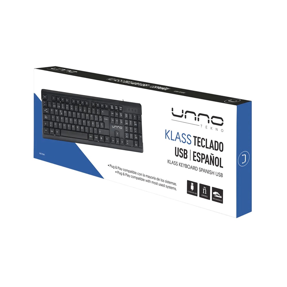 TECLADO  UNNOTEKNO KLASS USB KB6701BK 