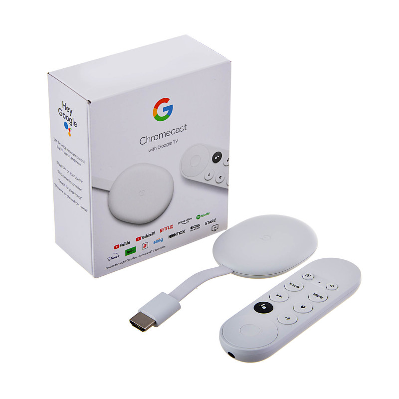 Chromecast 4 con Google Tv Blanco-nieve Wifi Bt Dollby Vision Hdr10 Hdmi Alimentador Usb-c