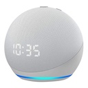 Parlante Echo Dot. 4ta Gen. Inteligente con Reloj Alexa Glaciar Blanco UPC 840080593524