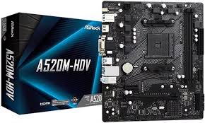 MBO ASROCK A520M-HDV AMD AM4 HDMI-VGA-DVID 2xDDR4 DIMM 12USB 4Sata3 PCIe1x16-1x1 M,2 Micro-ATX